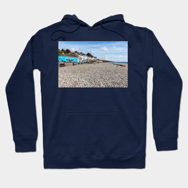 Amroth Village And Pebble Beach Hoodie by tommysphotos